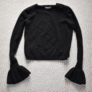 Bell Sleeve Black Alice and Olivia Sweater